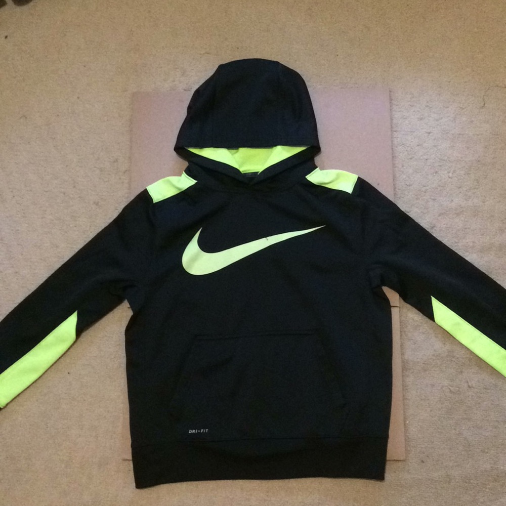 Nike Neon & Black Dri-Fit Kids Hoodie